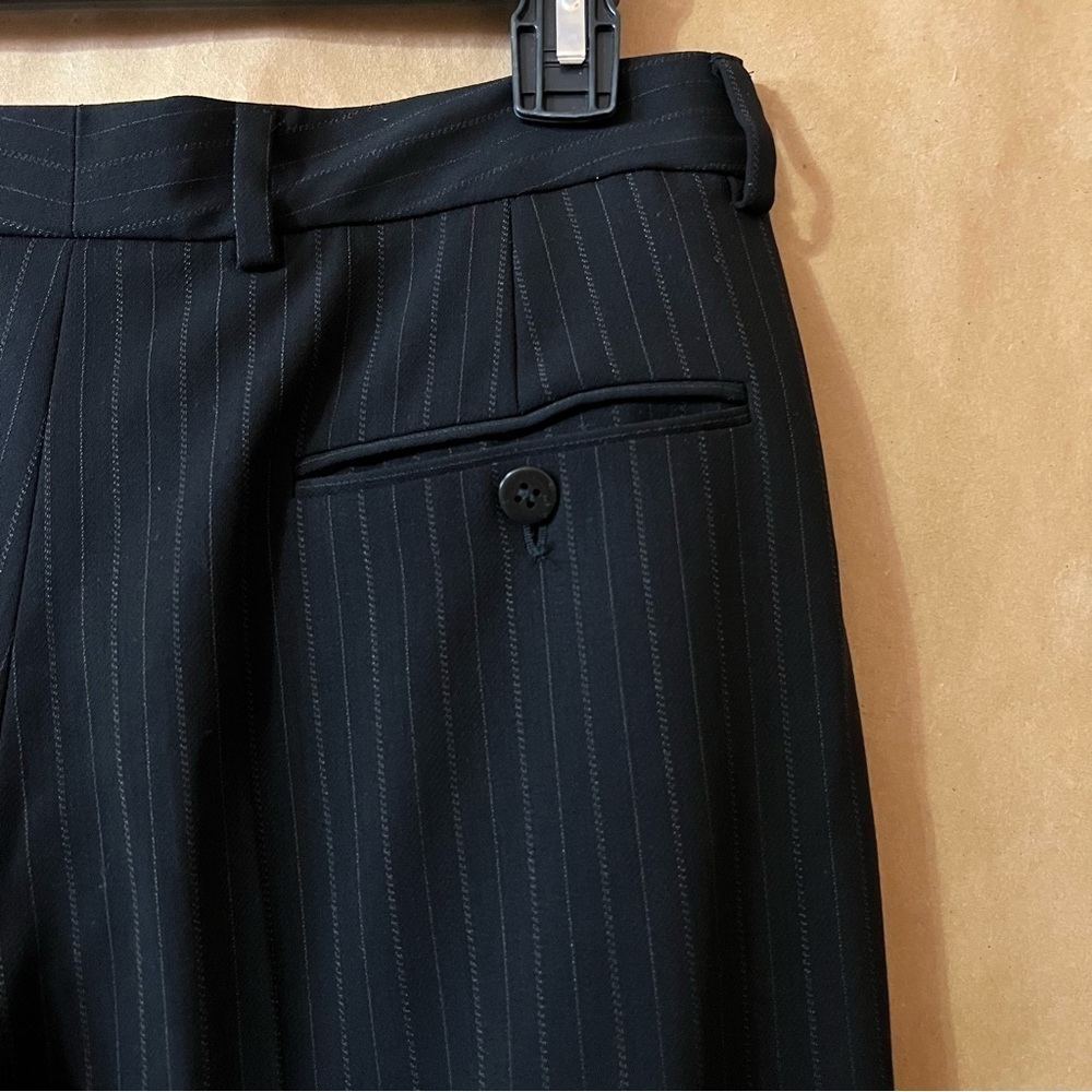 Giorgio Armani | Wool Pinstripe Trousers High Rise Tapered Pants Size 10 (IT 46) - Picture 11 of 11